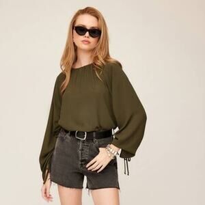 Fifteen Twenty Serafina Top in Dark Olive XS Minimalist QuietLuxury OldMoney